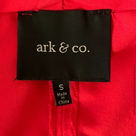 🍓Ark & Co True Wrap Dress Mini Red plunge top Khaki Pleated Skirt Size Small - Picture 6 of 9